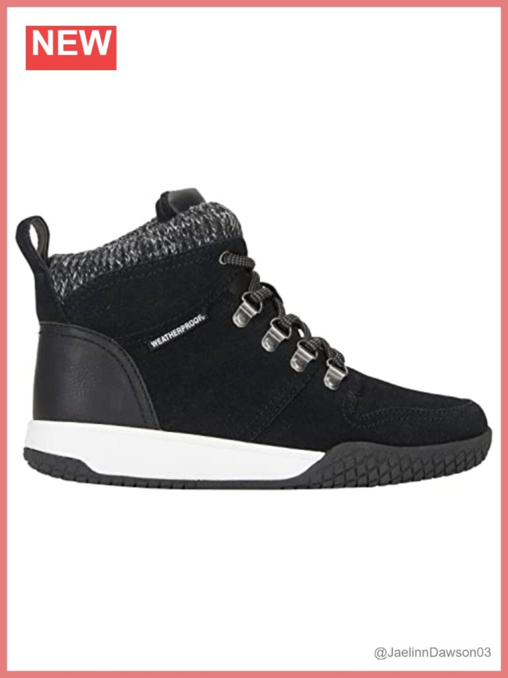 Weatherproof Women's Suede Lace-Up Waterproof Hiking Boots Mid-Calf